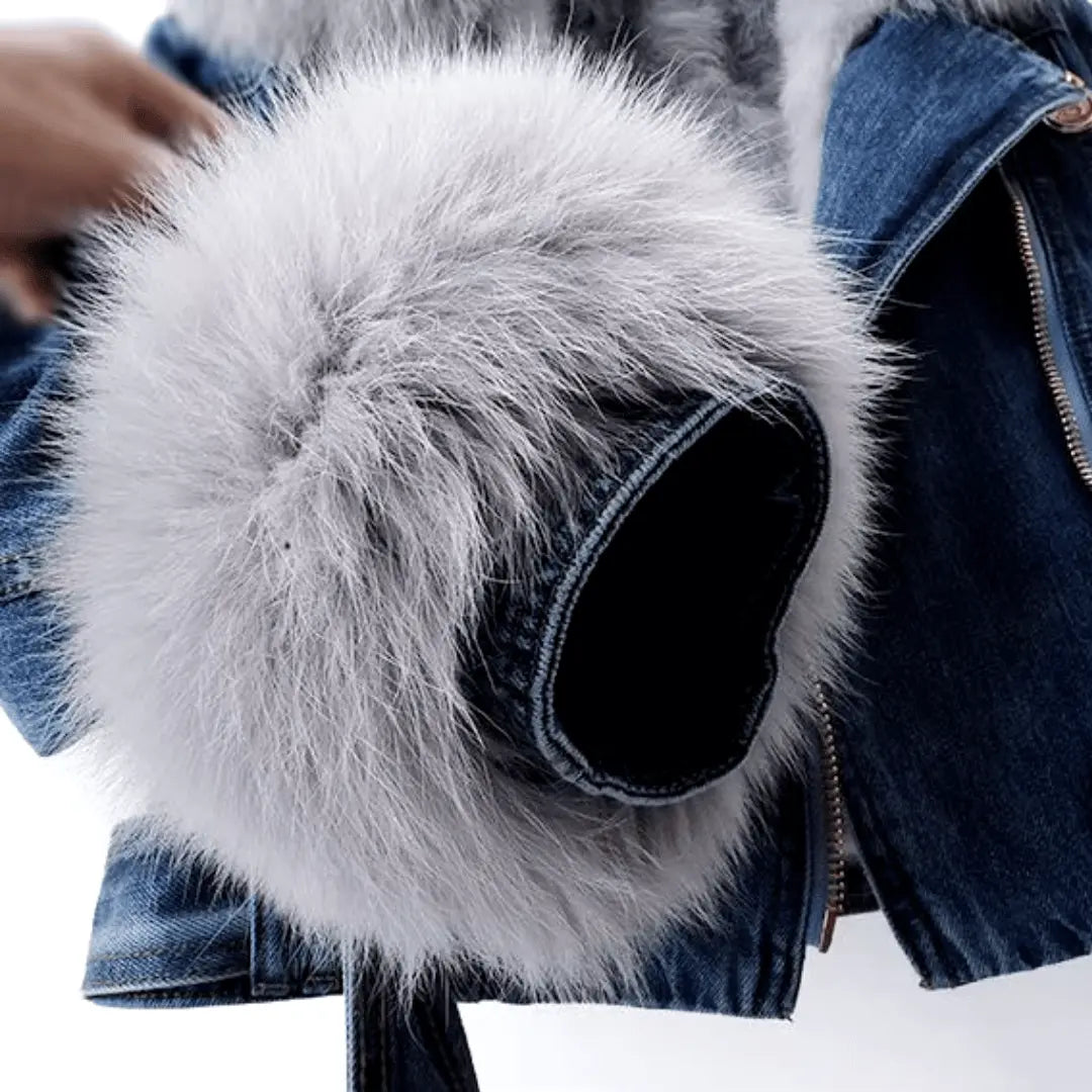 Urban Elegance Denim & Fur Jacket