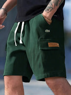 Men’s Loose Striped Casual All-Match Shorts Green