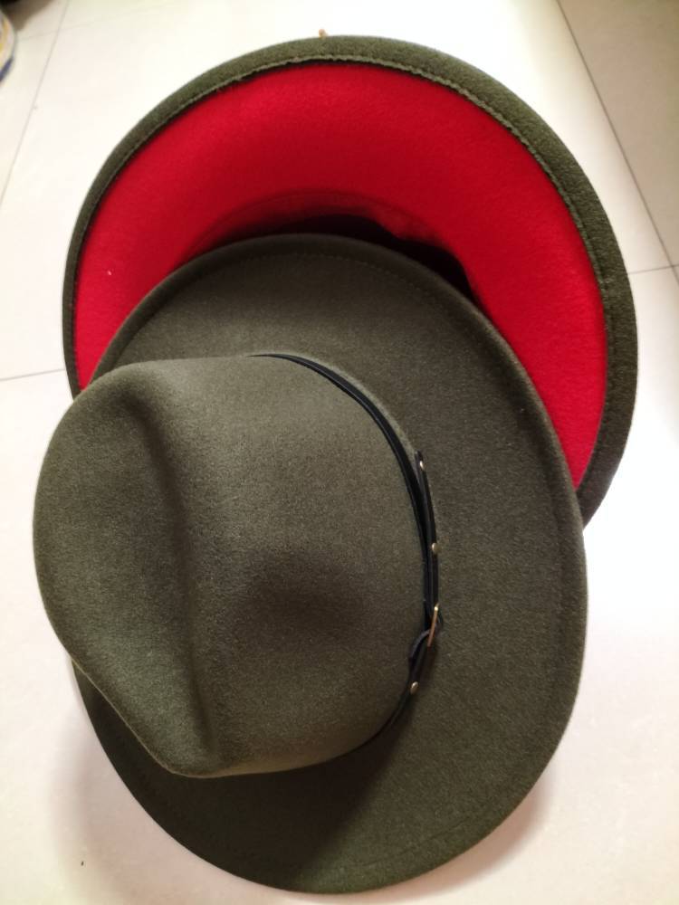 Chapeau Fedora en laine à blocs de couleur élégant pour hommes et femmes