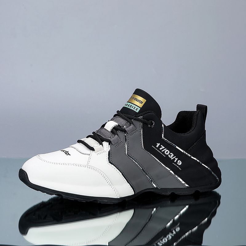 Men's Two-Tone Sneakers White gray black