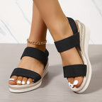 Women's Wedge Heel Sandals for All-Day Comfort - Summer Footwear