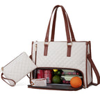 2 In 1 Lunch Tote Bag For Work And Laptop Insulated Carrier White 36x16x30cm