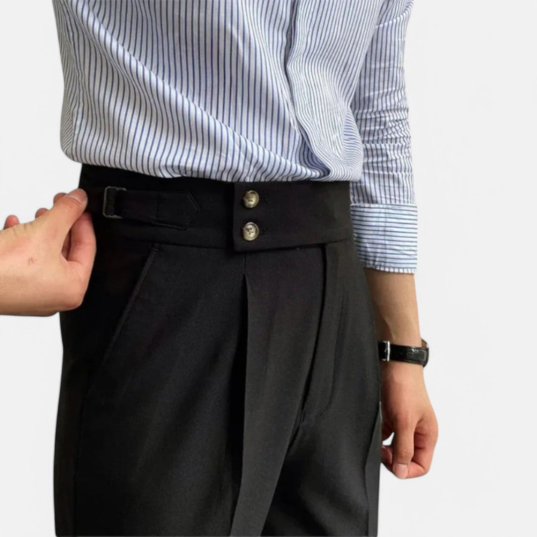 Men's Tailored High-Rise Trousers-MODAUTLET