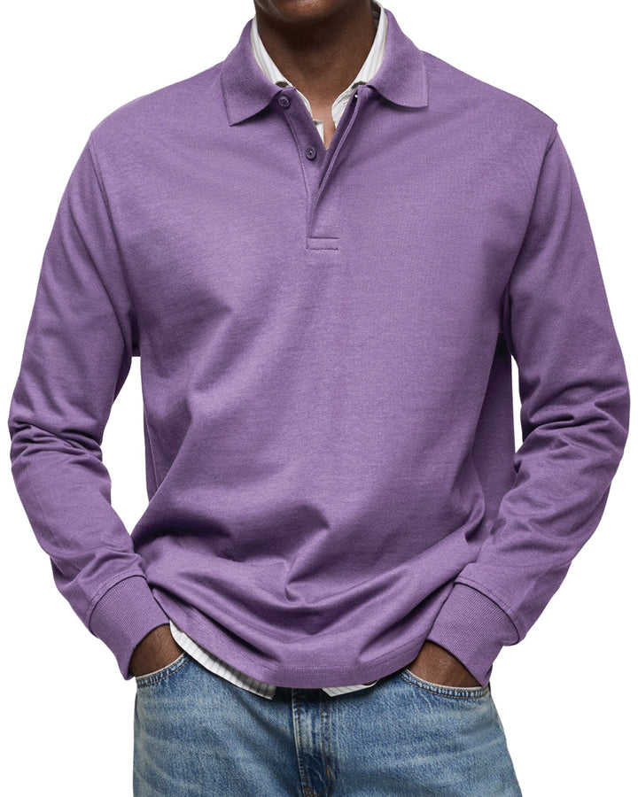 Men's Classic Long Sleeve Polo Shirt-MODAUTLET