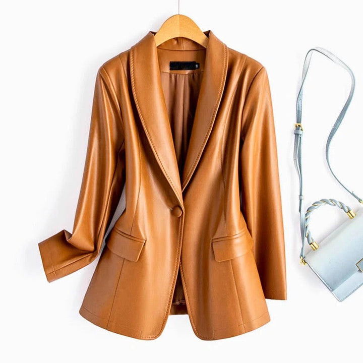 Women's Stylish Leather Blazer for the Modern Boss-MODAUTLET