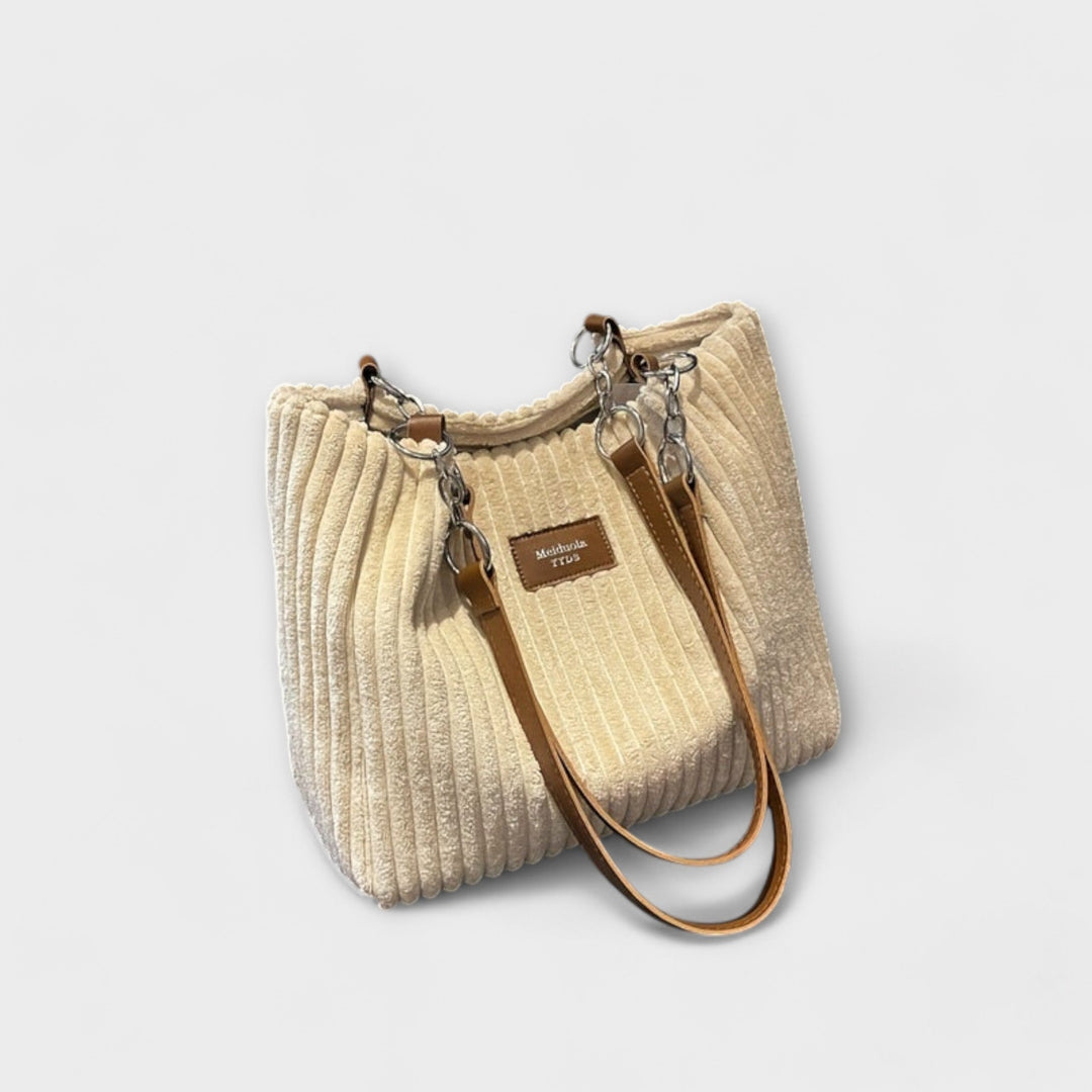 Olívia | Women's Soft Corduroy Shoulder Bag Beige