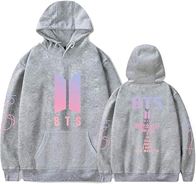 Unisex Kpop Concert Hoodie Casual Wear And Cosplay Pride Gray