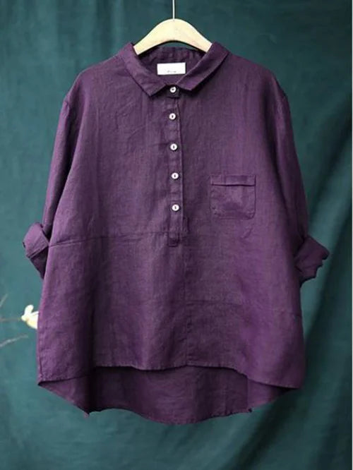 Women's French Vintage Blouse Dark Purple