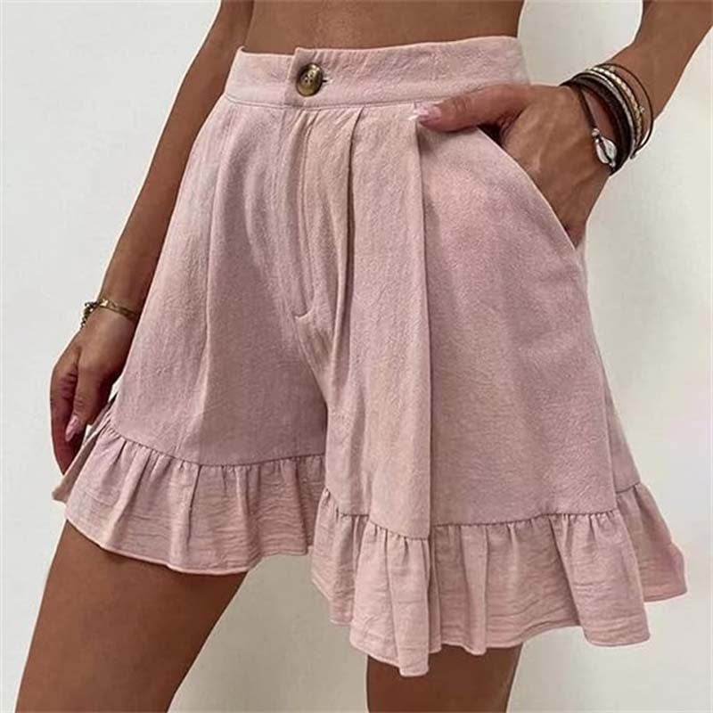 Women's Breezy Ruffle Hem Shorts-MODAUTLET