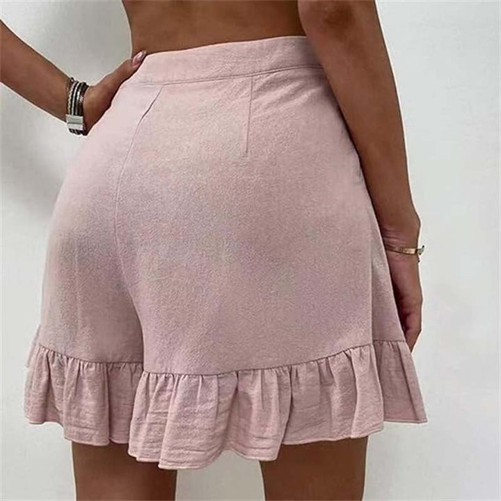 Women's Breezy Ruffle Hem Shorts-MODAUTLET