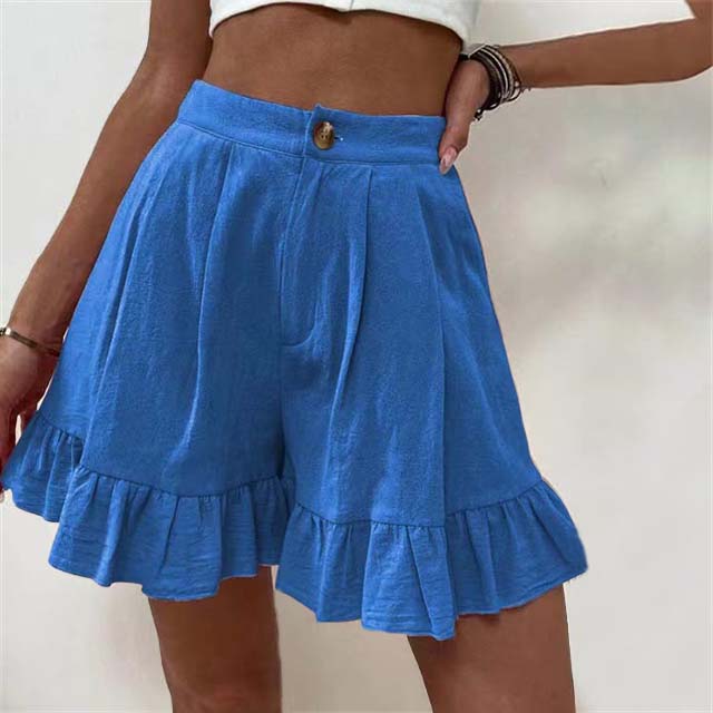 Women's Breezy Ruffle Hem Shorts-MODAUTLET