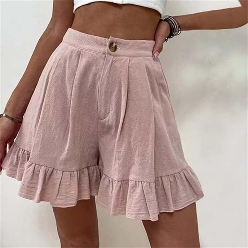 Women's Breezy Ruffle Hem Shorts-MODAUTLET