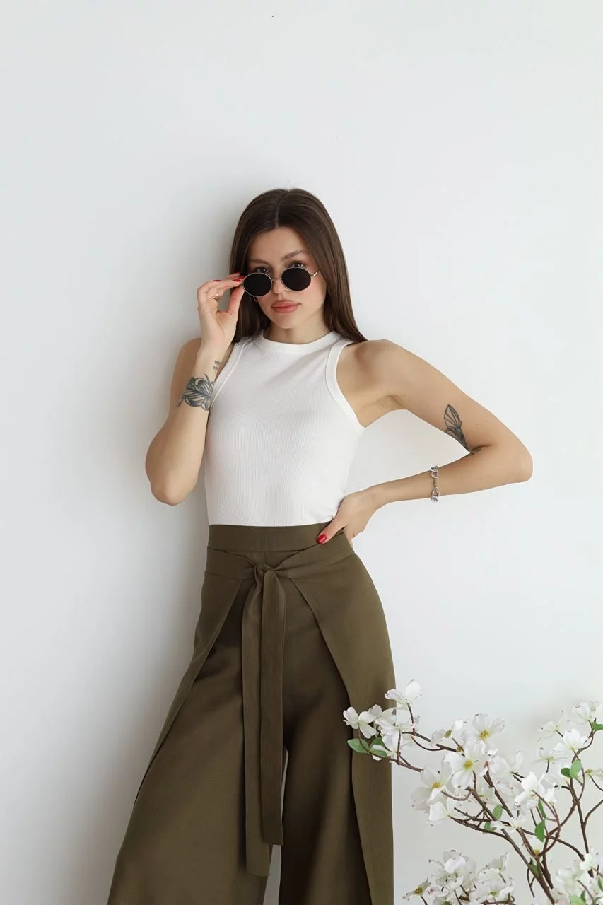 Ophelia | Wide-cut women's linen pants-MODAUTLET