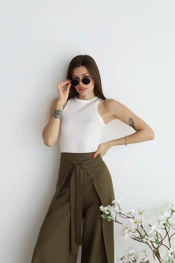 Ophelia | Wide-cut women's linen pants-MODAUTLET