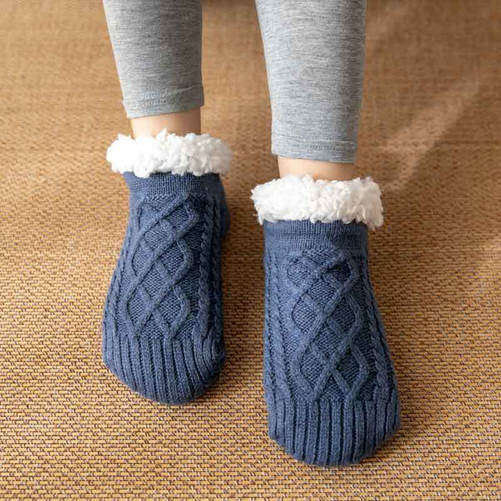 Cozy Non-Slip Plush Knitted Floor Socks for Women - Warm Winter Home Essentials-MODAUTLET