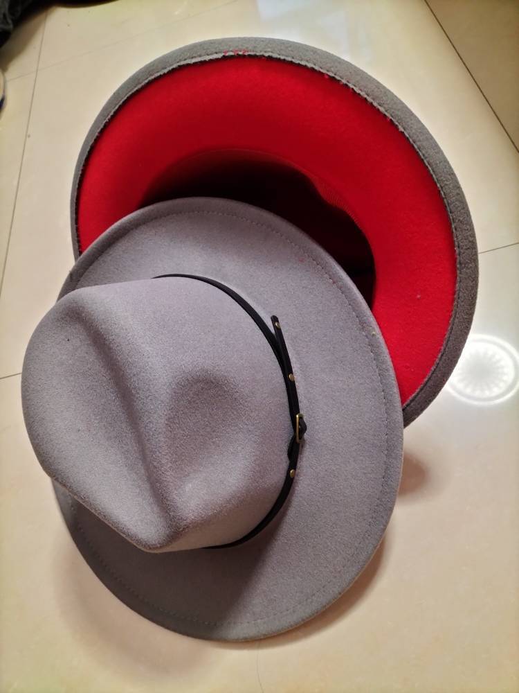 Chapeau Fedora en laine à blocs de couleur élégant pour hommes et femmes