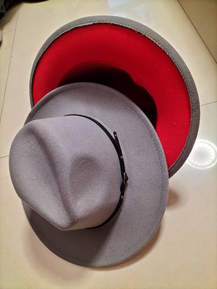Chapeau Fedora en laine à blocs de couleur élégant pour hommes et femmes