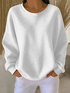Womens Relaxed Comfort Sweater White