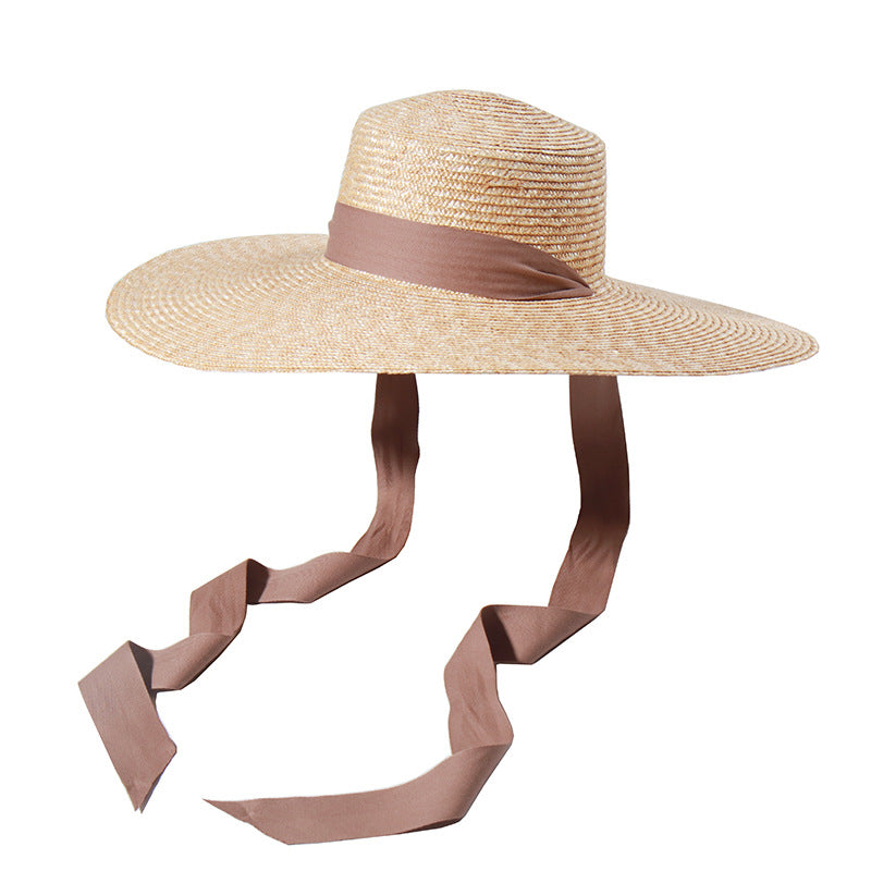 Sombrero de paja con ala ancha y estilo para mujer - Accesorio perfecto para vacaciones de verano
