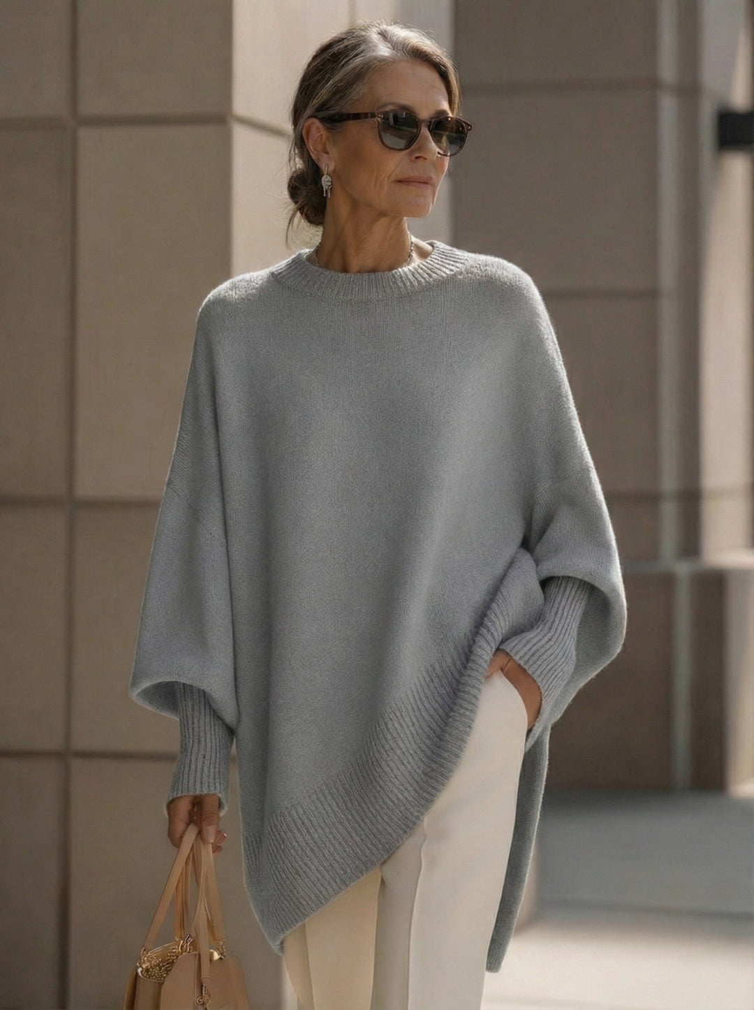 Women’s Oversized Knit Pullover – Cozy Loose-Fit Sweater for Everyday Style-MODAUTLET