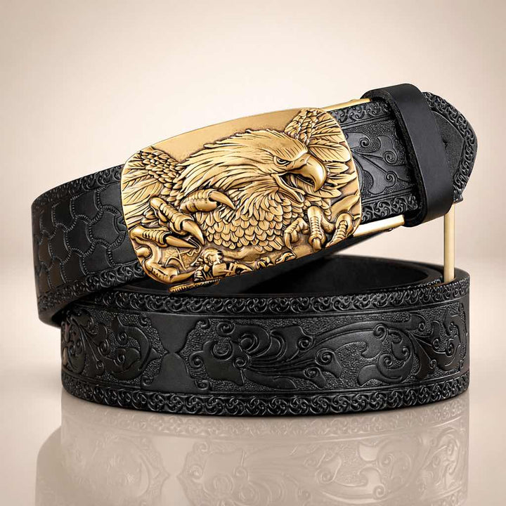Premium Black Cowhide Leather Belt-MODAUTLET