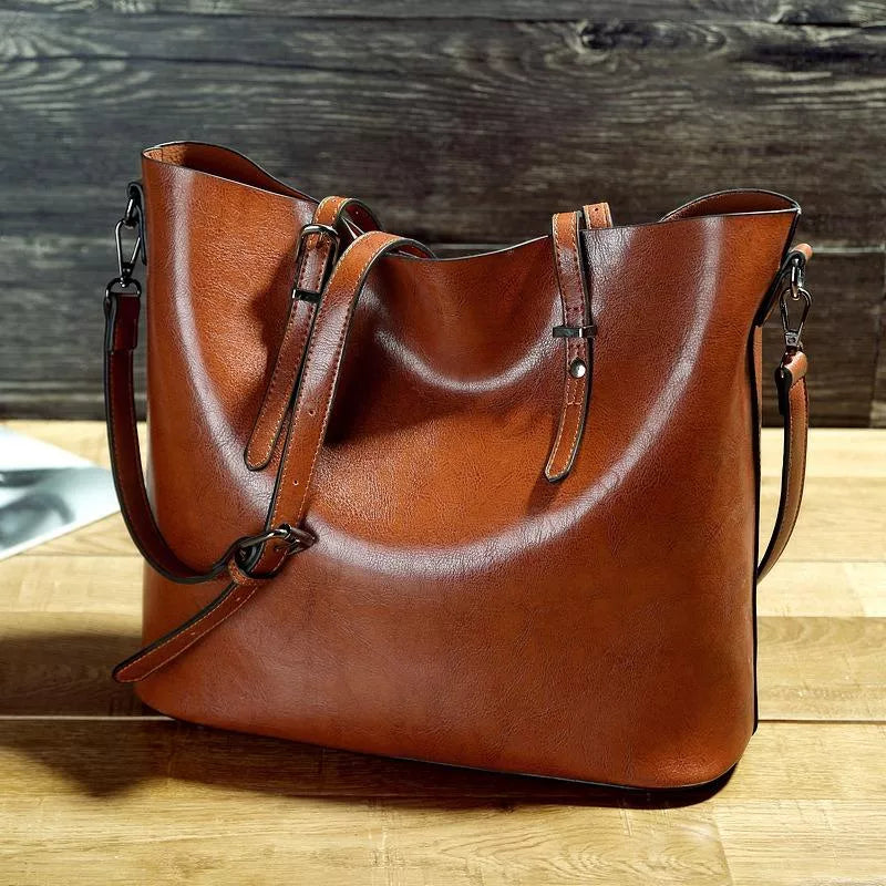 Vintage Leather Shoulder Bag For Women Elegant And Durable Brown