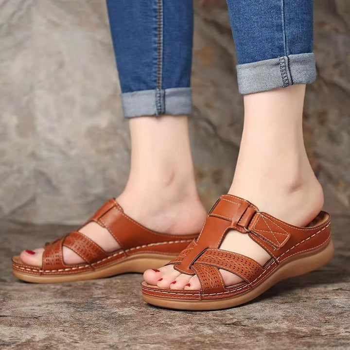 Women's Orthopedic Leather Sandals with Arch Support and Comfort-MODAUTLET