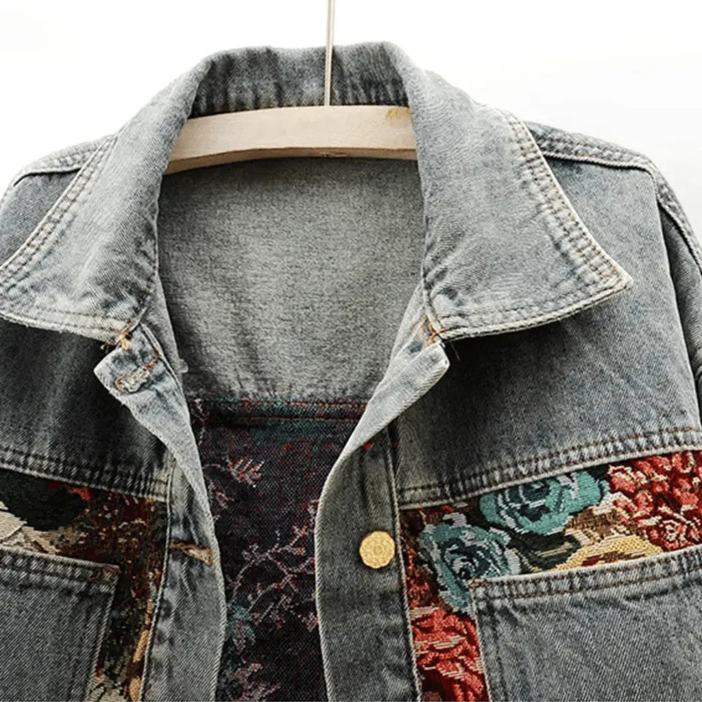 Floral Denim Jacket for Women