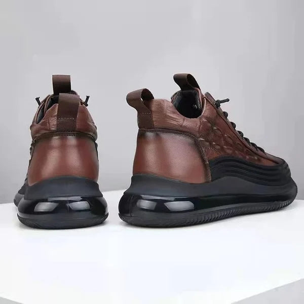 Men's Air Cushion Leather Sneakers-MODAUTLET