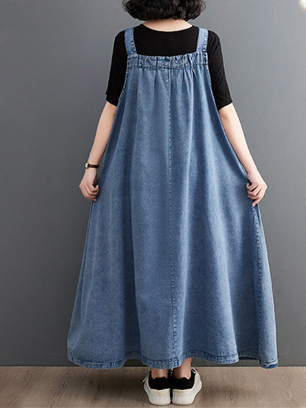 Vestido de mezclilla holgado para mujer