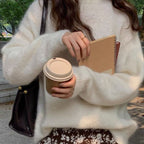 Women's Oversized Relaxed Fit Sweater White One size