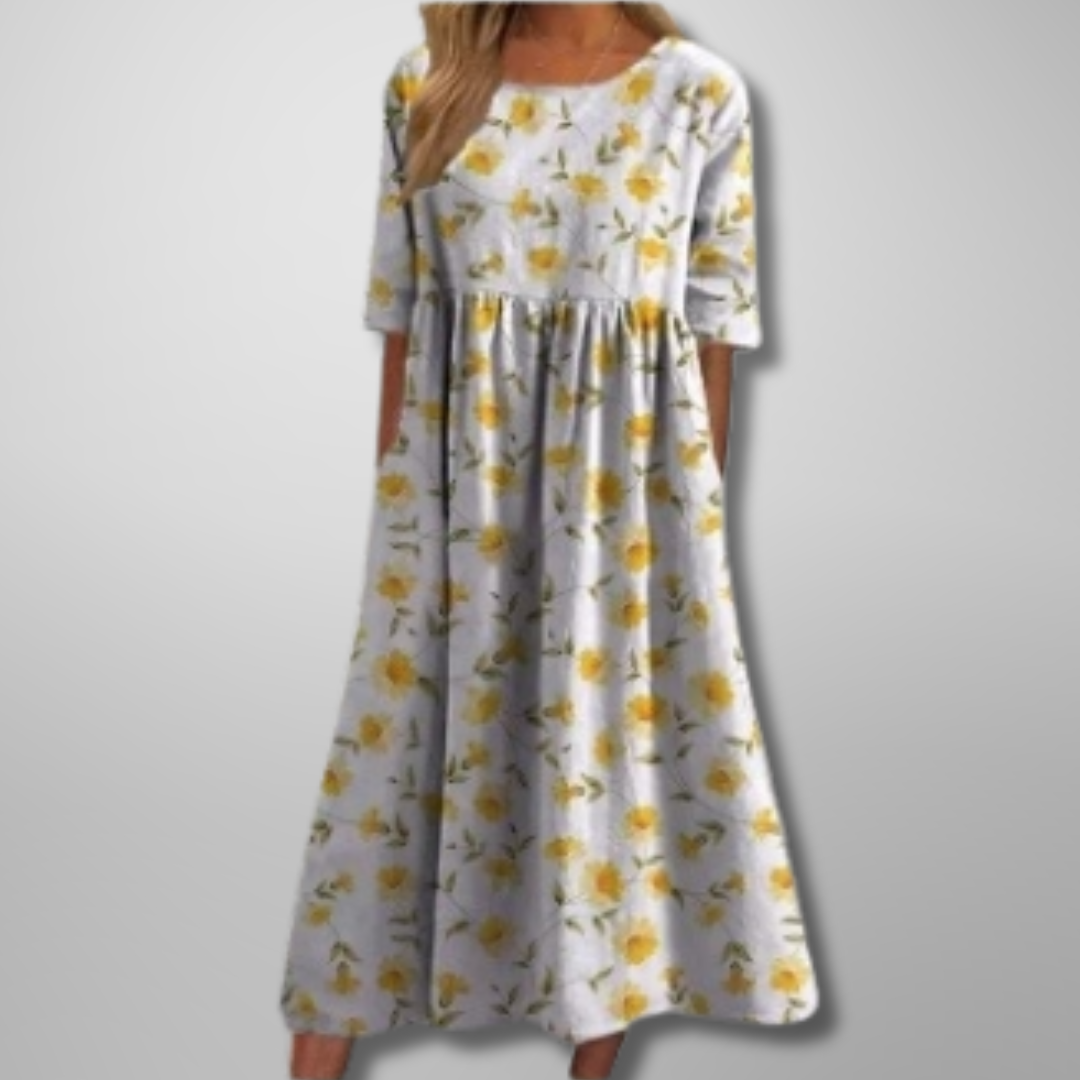 Robe midi fleurie décontractée pour femme
