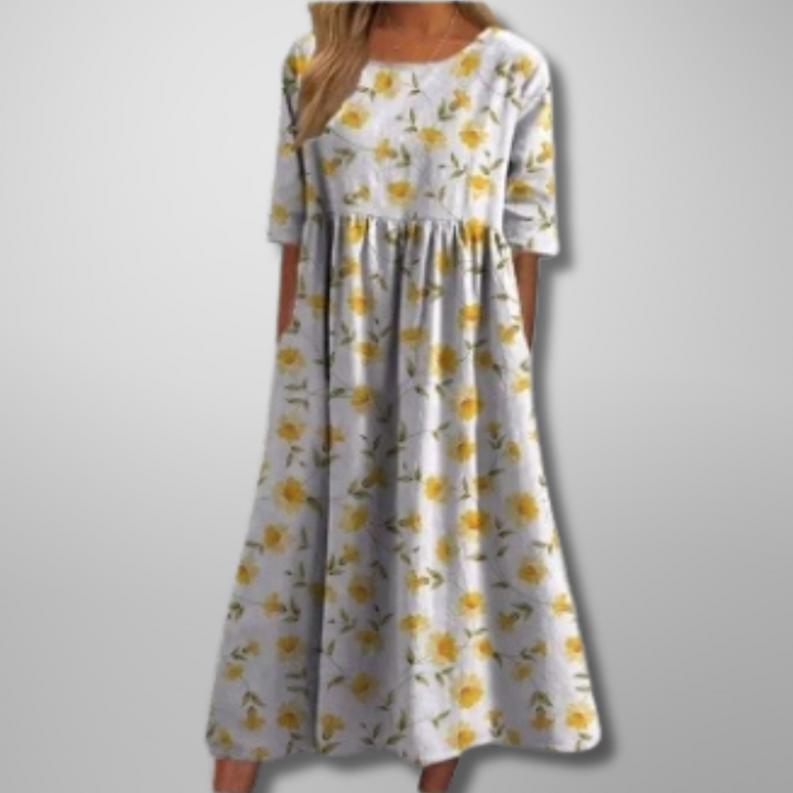 Robe midi fleurie décontractée pour femme