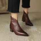 Women's Low-Heel Ankle Boots Brown