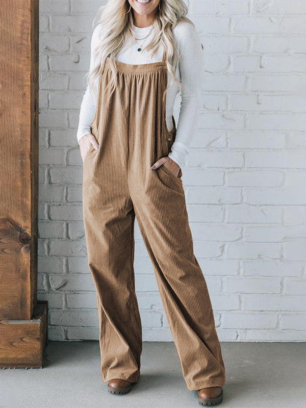 Zoey | Women's Cozy Loose Fit Corduroy Overalls