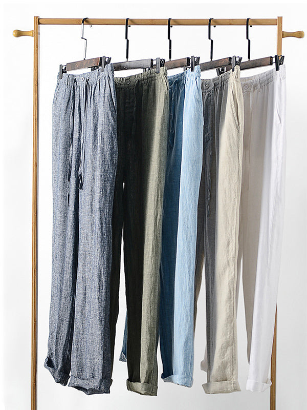 Men's Lightweight Linen Drawstring Pants