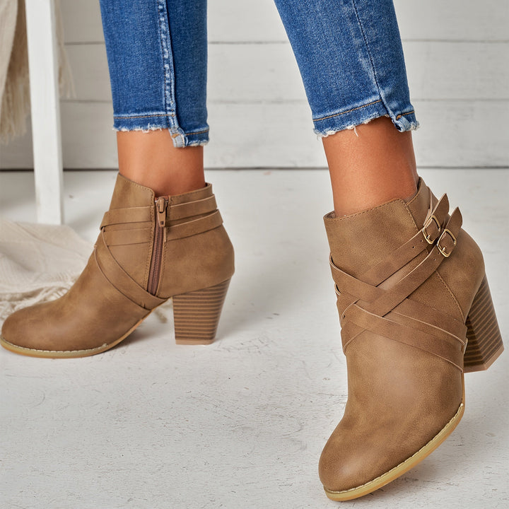 Women's Chic Heeled Ankle Boots-MODAUTLET