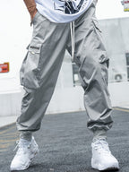 Men's Cargo Joggers with Multi-Pockets Slabstone Gray