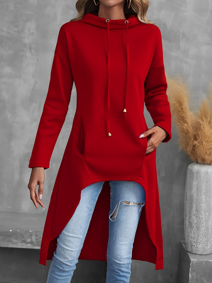 Women's High-Low Drawstring Hoodie