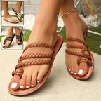 Women's Woven Clip-Toe Roman Sandals for Summer
