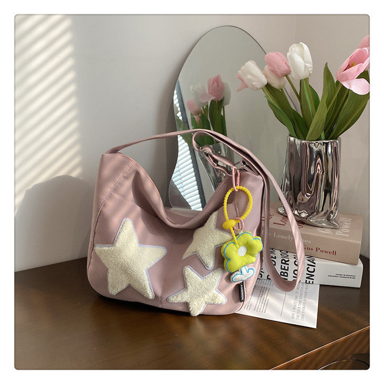 Large Capacity Versatile Crossbody Bag Purple With pendant