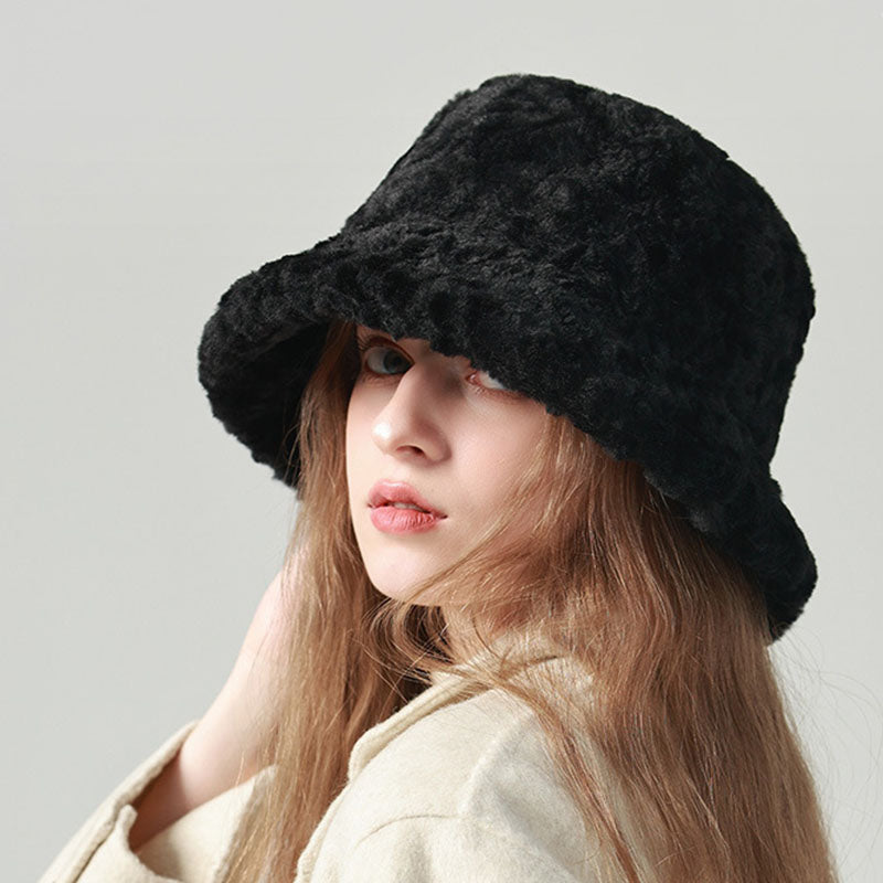 Warm Lambswool Fisherman Hat for Women - Stylish Winter Accessory