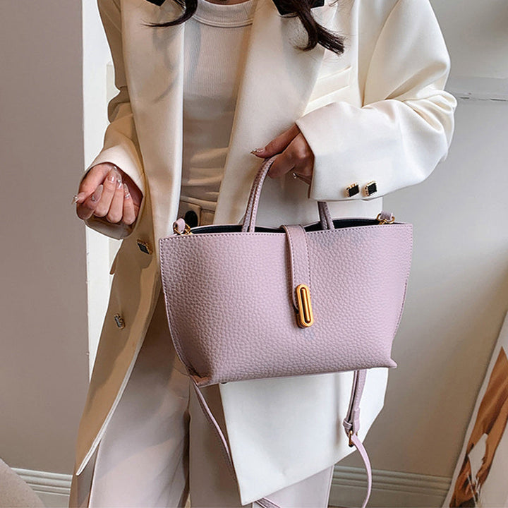 Women's Litchi Pattern Shoulder Bucket Bag-MODAUTLET
