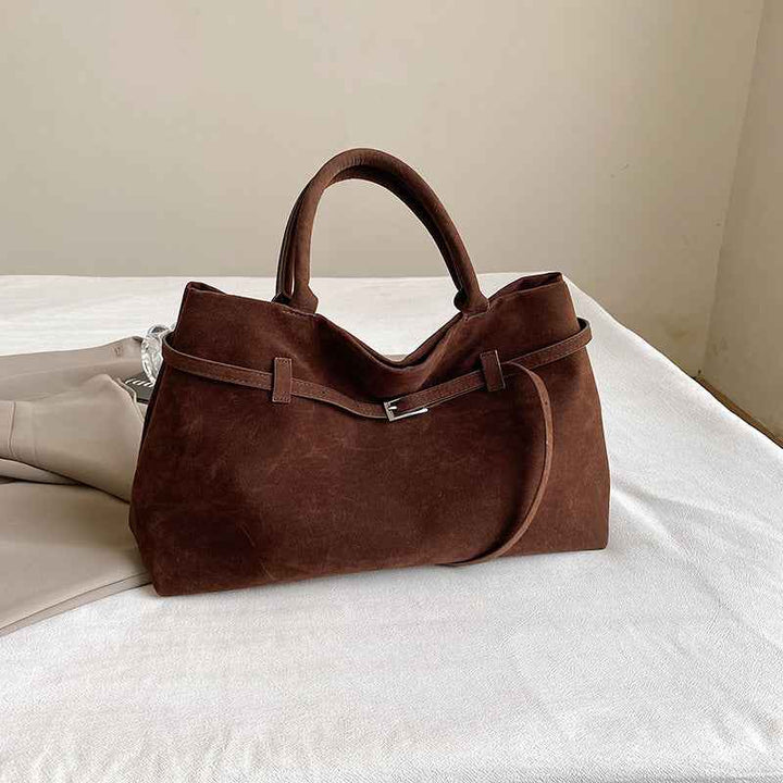 Versatile Suede Tote Bag for Everyday Use and Travel-MODAUTLET