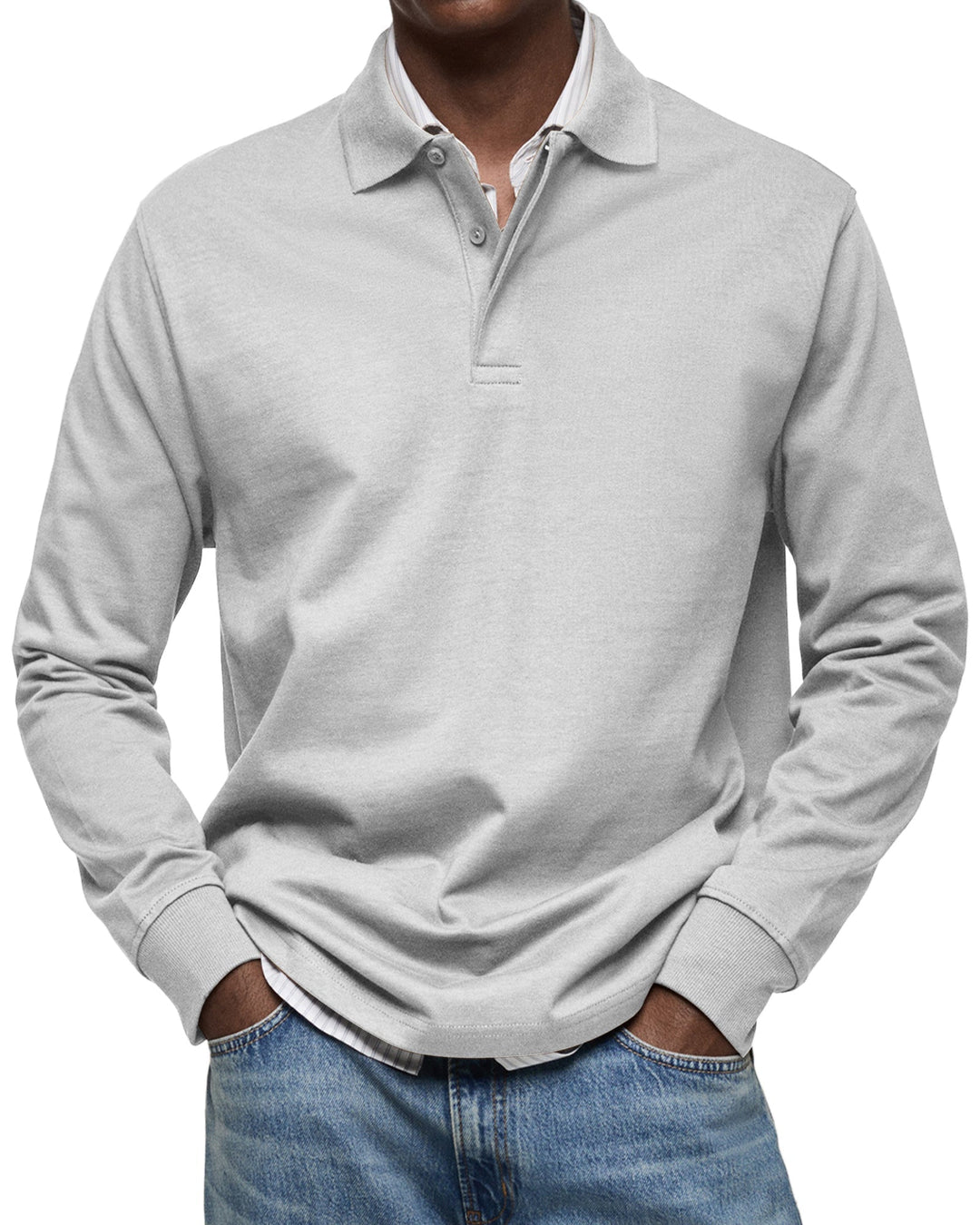 Men's Classic Long Sleeve Polo Shirt-MODAUTLET