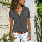 Women's Elegant Pocket Shirt Grey