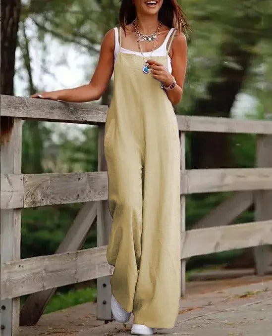 Willow | Women's Linen Wide Leg Jumpsuit for Effortless Style