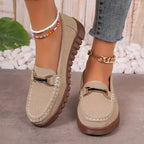 Women's Stylish Moccasin Shoes Khaki
