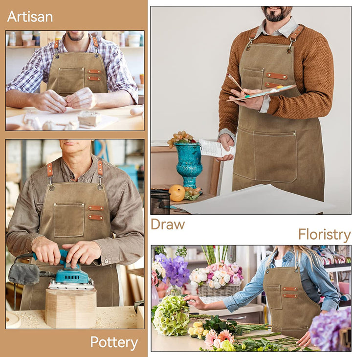 Men's Durable Stain-Resistant Canvas Work Apron