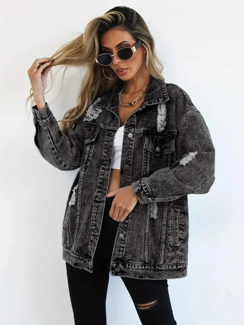 Oversized Denim Jacket Women – Olivia Trendy Jacket